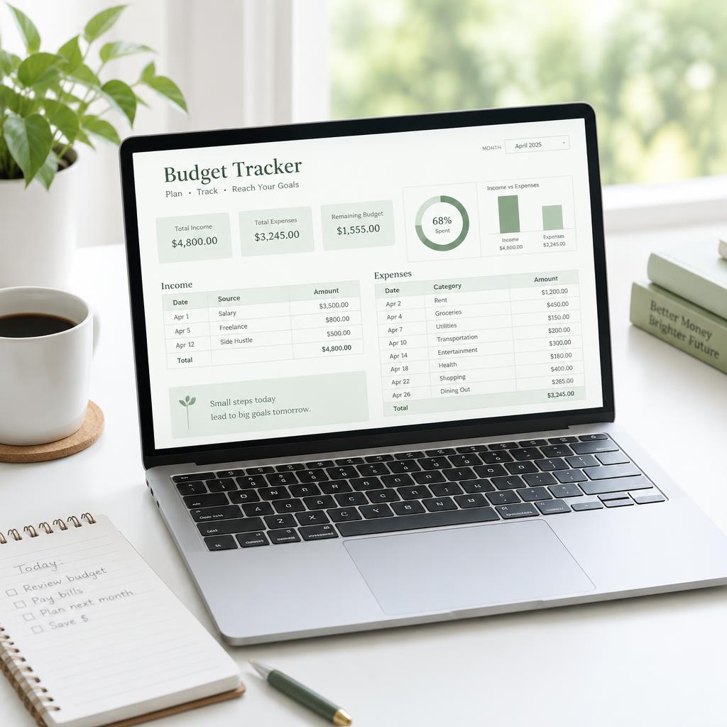 Laptop Display mockup for spreadsheet templates